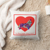 コルギウェルシュドッグ赤いハートマザーズデイ クッション (ブランケット)