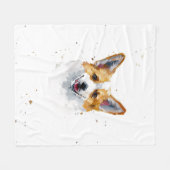 コルギウェルシュペンブロークかわいいコルギ犬 フリースブランケット (正面(横))