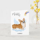 コルギエンジェルドッグメモリアルペットロス悔やみや弔慰 カード (黄色い花)