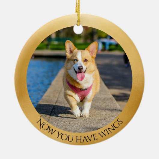 コルギエンジェルパーソナライズされたメモリアル セラミックオーナメント (裏面)