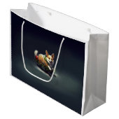 コルギクリスマスの雪の冬 ラージペーパーバッグ (正面アングル)