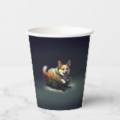 コルギクリスマスの雪の冬 紙コップ (正面)