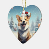 コルギクリスマスぶら下がったの木のペットラバーギフト セラミックオーナメント (左)