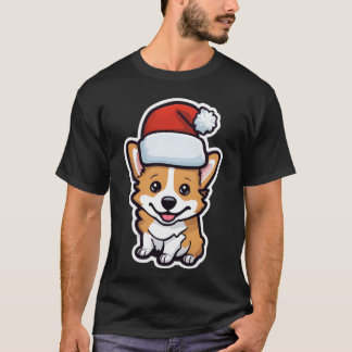 コルギクリスマスクリスマスキャップドッグCorgi friend Tシャツ