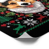 コルギクリスマスサンタ醜いセーター犬の恋人クリスマス ポスター (角)