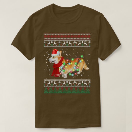 コルギクリスマスセーターコルギクリスマスサンタハット Tシャツ (デザイン正面)