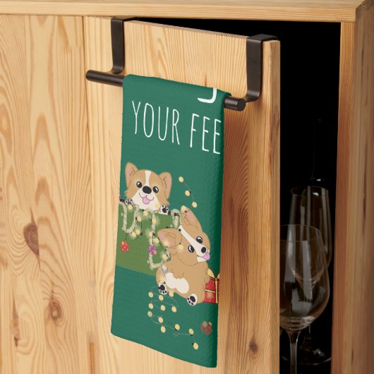 コルギクリスマスタオル キッチンタオル (三つ折り)