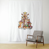 コルギクリスマスツリードッグサンタコメリールグマスクリスマス タペストリー (インサイチュ)