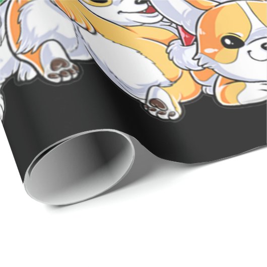 コルギクリスマスツリードッグサンタコメリールグマスクリスマス ラッピングペーパー (ロールコーナー)