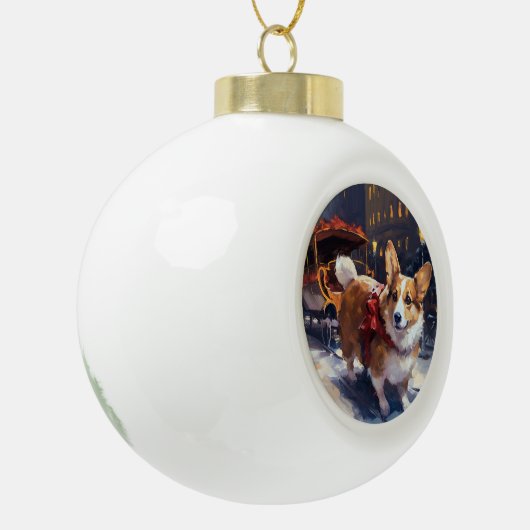 コルギクリスマスフェスティバルシーズン セラミックボールオーナメント (左)