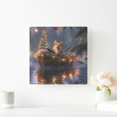 コルギクリスマスフェスティバル航海 スクエア壁時計 (ホーム)