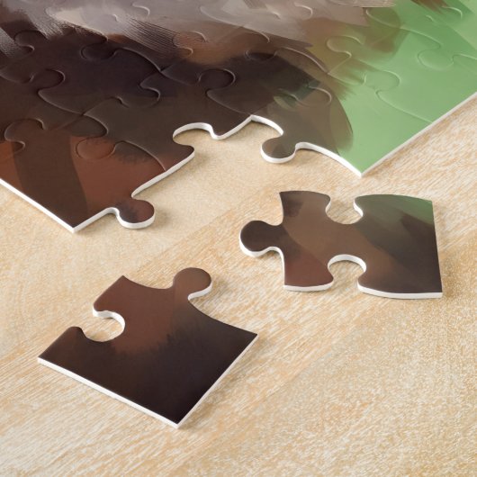 コルギクリスマスブラシ絵画のアートワーク ジグソーパズル (側面)