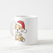 コルギクリスマス冬獣犬 コーヒーマグカップ (正面左)