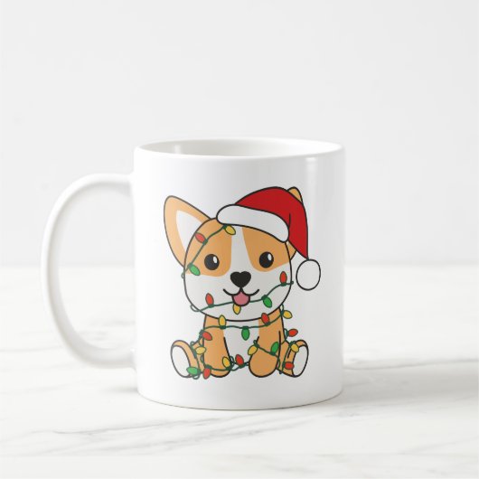 コルギクリスマス冬獣犬 コーヒーマグカップ (左)