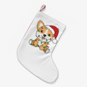 コルギクリスマス冬獣犬 スモールクリスマスストッキング (正面 (吊り時))