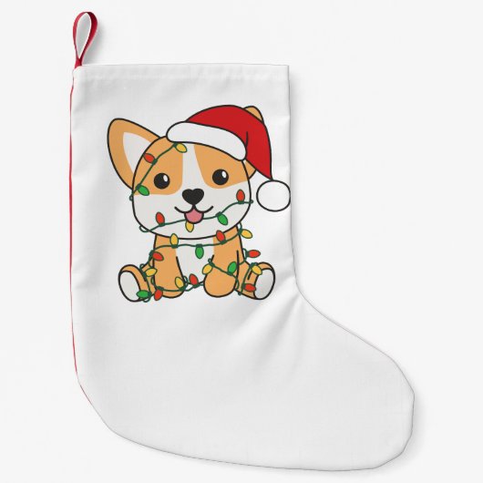 コルギクリスマス冬獣犬 スモールクリスマスストッキング (正面)