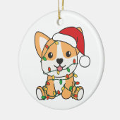 コルギクリスマス冬獣犬 セラミックオーナメント (左)