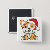 コルギクリスマス冬獣犬 缶バッジ (正面&裏面)