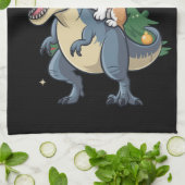 コルギクリスマス恐竜ツリーレックスホリデイクリスマス キッチンタオル (折り畳み)