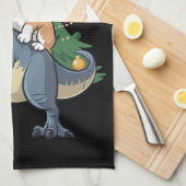 コルギクリスマス恐竜ツリーレックスホリデイクリスマス キッチンタオル (四つ折り)