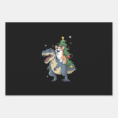 コルギクリスマス恐竜ツリーレックスホリデイクリスマス ラッピングペーパーシート (正面)