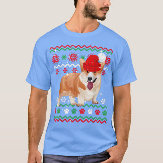 コルギクリスマス醜いセータースタイルドッグクリスマス Tシャツ