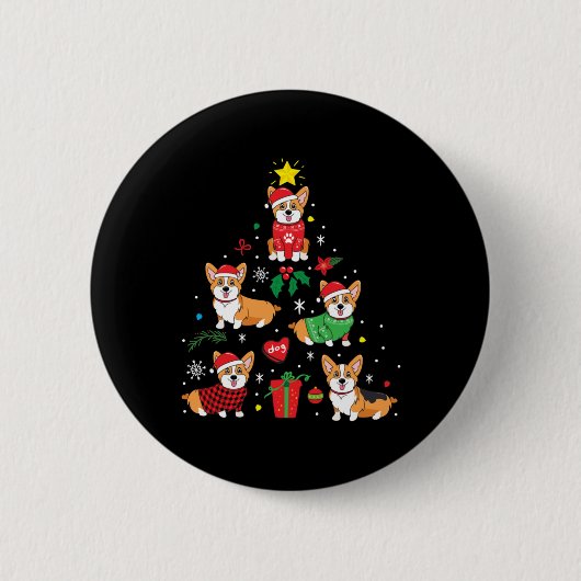 コルギクリスマス飾り 缶バッジ (正面)