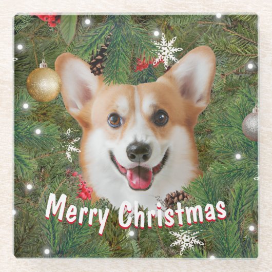 コルギクリスマス ガラスコースター (正面)
