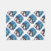 コルギクリスマス フリースブランケット (正面(横))