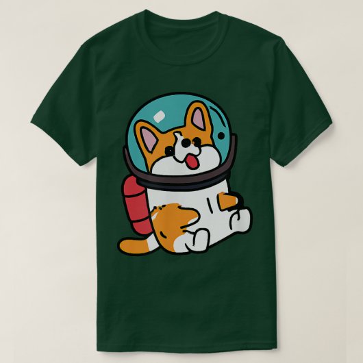 コルギコスモナウトドッグラバーパピーレトロ Tシャツ (デザイン正面)