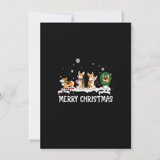 コルギサンタクリスマスツリーライトデコールスおもしろいカー 招待状 (正面)