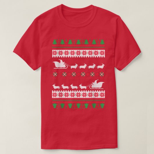 コルギサンタストナディアクリスマス醜 Tシャツ (デザイン正面)