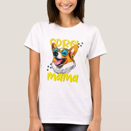 コルギシャツ |コーギのスウェットシャツ |犬の母 Tシャツ (正面)