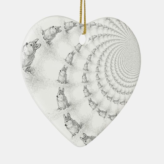 コルギスパイラルハートオーナメント セラミックオーナメント (右)