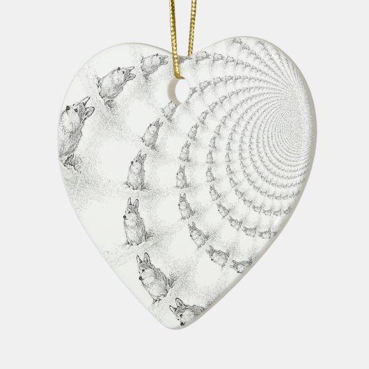 コルギスパイラルハートオーナメント セラミックオーナメント (左)