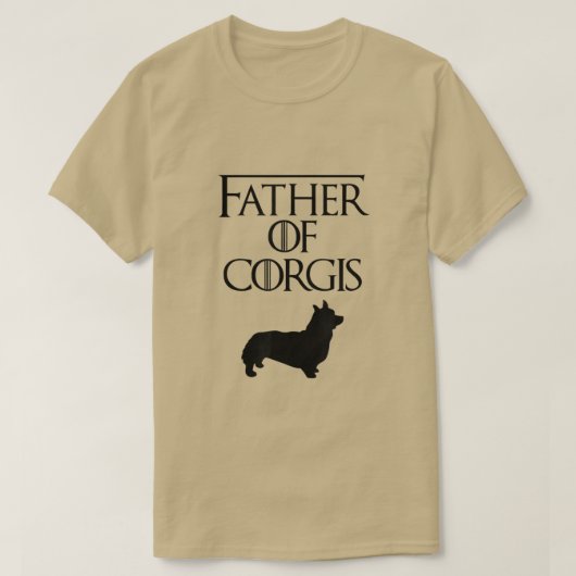 コルギス犬ユニーク好きの贈り物のメンス・ブラックファザー Tシャツ (デザイン正面)