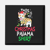 コルギツリーライトドッグクリスマスこれは私のクリスマスパイジ マグネット (正面)