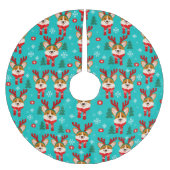 コルギドッグのクリスマスツリースカート ブラッシュドポリエステルツリースカート (正面)