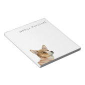 コルギドッグウォーターカラーアート |名前の追加 ノートパッド (アングル)