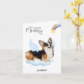 コルギドッグエンジェルメモリアルペットロス悔やみや弔慰 カード (黄色い花)