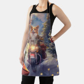 コルギドッグオートバイクリスマス エプロン (インサイチュ)