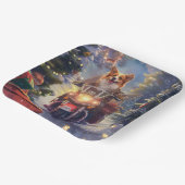 コルギドッグオートバイクリスマス ペーパープレート (傾斜あり)