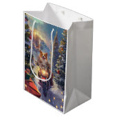 コルギドッグオートバイクリスマス ミディアムペーパーバッグ (正面アングル)