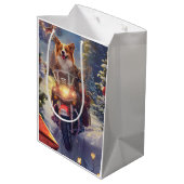 コルギドッグオートバイクリスマス ミディアムペーパーバッグ (裏面アングル)