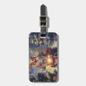 コルギドッグオートバイクリスマス ラゲッジタグ (正面縦)