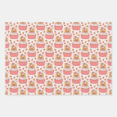 コルギドッグカップケーキラッピング紙セット3 ラッピングペーパーシート (正面)