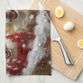 コルギドッグクリスマスフェスティバル キッチンタオル (四つ折り)