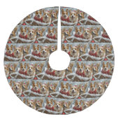 コルギドッグクリスマスフェスティバル ブラッシュドポリエステルツリースカート (正面)