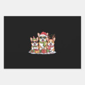 コルギドッグクリスマスマムドッグ恋人ホリデーギフト ラッピングペーパーシート (正面)