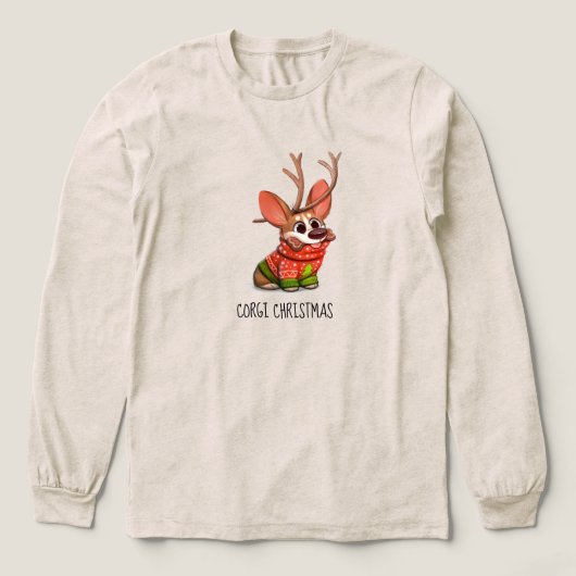 コルギドッグクリスマス トライブレンドTシャツ (デザイン正面)